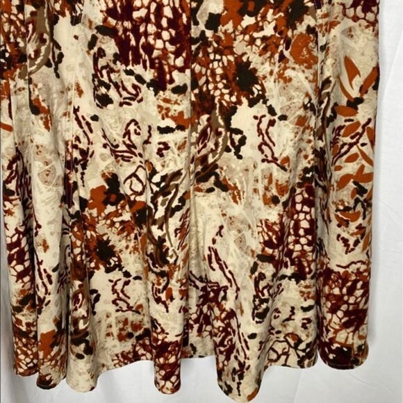 Christopher & Banks Brown Floral A Line Skirt - Picture 2 of 5